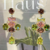 20ctw Multicolor Sapphire Statement Chandelier Earrings