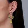 20ctw Multicolor Sapphire Statement Chandelier Earrings