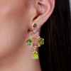 20ctw Multicolor Sapphire Statement Chandelier Earrings