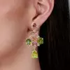 20ctw Multicolor Sapphire Statement Chandelier Earrings