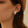 4ctw Halo Bicolor Tourmaline Stud Earrings