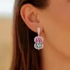 16ctw Bicolor Tourmaline Drop Earrings