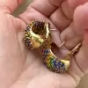 21ctw Multicolor Sapphire Hoop Earrings