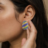 21ctw Multicolor Sapphire Hoop Earrings