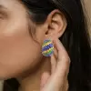 21ctw Multicolor Sapphire Hoop Earrings