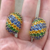 21ctw Multicolor Sapphire Hoop Earrings