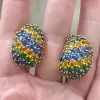 21ctw Multicolor Sapphire Hoop Earrings