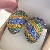 21ctw Multicolor Sapphire Hoop Earrings