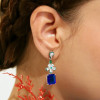 20ctw Emerald Cut Sapphire Statement Drop Earrings