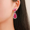 22ctw Ruby and White Sapphire Statement Drop Earrings