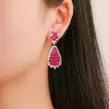 22ctw Ruby and White Sapphire Statement Drop Earrings