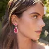 22ctw Ruby and White Sapphire Statement Drop Earrings