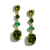 16ctw Cushion Cut Peridot and Emerald Drop Earrings