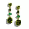 16ctw Cushion Cut Peridot and Emerald Drop Earrings