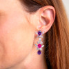 16ctw Amethyst and Fuchsia Sapphire Drop Earrings