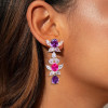 16ctw Amethyst and Fuchsia Sapphire Drop Earrings