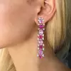 24ctw Pink and Fuchsia Sapphire Statement Earrings