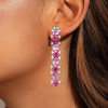 24ctw Pink and Fuchsia Sapphire Statement Earrings