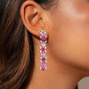 24ctw Pink and Fuchsia Sapphire Statement Earrings