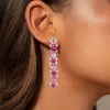 24ctw Pink and Fuchsia Sapphire Statement Earrings