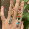 24ctw Multicolor Sapphire Statement Rainbow Earrings