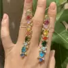 24ctw Multicolor Sapphire Statement Rainbow Earrings