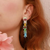 24ctw Multicolor Sapphire Statement Rainbow Earrings