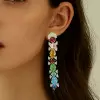24ctw Multicolor Sapphire Statement Rainbow Earrings