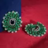 Nature Inspired Emerald/Ruby Statement Earrings
