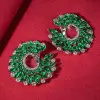 Nature Inspired Emerald/Ruby Statement Earrings