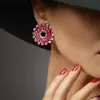 Nature Inspired Emerald/Ruby Statement Earrings