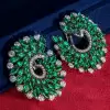Nature Inspired Emerald/Ruby Statement Earrings