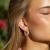 16ctw Oval Cut Rainbow Sapphire Hoop Earrings