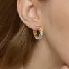 16ctw Oval Cut Rainbow Sapphire Hoop Earrings