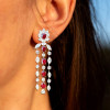 16ctw Ruby and White Sapphire Chandelier Earrings