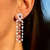 16ctw Ruby and White Sapphire Chandelier Earrings