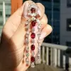 16ctw Ruby and White Sapphire Chandelier Earrings