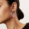 16ctw Halo Cushion Cut Bicolor Tourmaline Drop Earrings