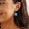 18ctw Oval Cut Turquoise Statement Earrings