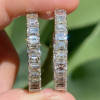 10ctw Emerald Cut White Sapphire Hoop Earrings