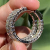 10ctw Emerald Cut White Sapphire Hoop Earrings