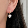 6ctw White Sapphire Enamel Heart Dainty Drop Earrings