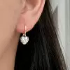 6ctw White Sapphire Enamel Heart Dainty Drop Earrings