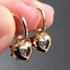6ctw White Sapphire Enamel Heart Dainty Drop Earrings