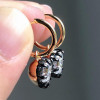 6ctw White Sapphire Enamel Heart Dainty Drop Earrings
