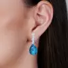 22ctw Pear Cut Aquamarine Vintage Drop Earrings
