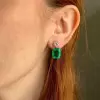 32ctw Cushion Cut Emerald Drop Earrings