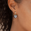 6ctw White Sapphire Enamel Heart Dainty Drop Earrings