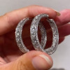11ctw Round Cut Three-side Hoop Earrings