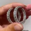 11ctw Round Cut Three-side Hoop Earrings